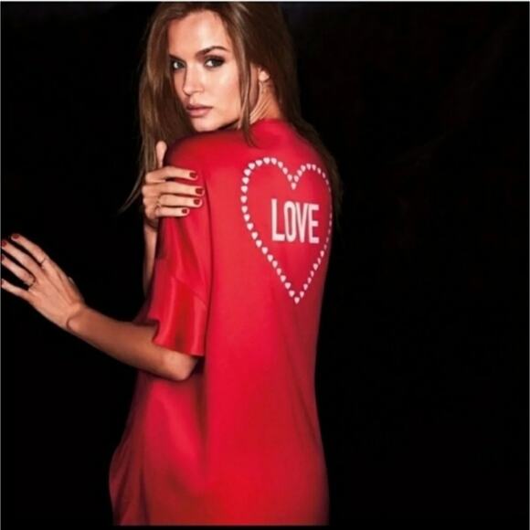Victoria's Secret Red Satin "LOVE" Robe - Picture 1 of 6